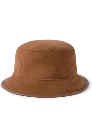 Loro Piana Lys Reversible Leather-Trimmed Shearling Bucket Hat