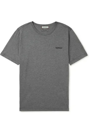 CANALI Logo-Embroidered Printed Cotton and Silk-Blend Jersey T-Shirt