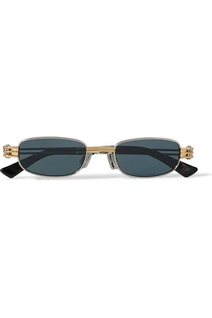 Bottega Veneta Round-Frame Silver-Tone Sunglasses