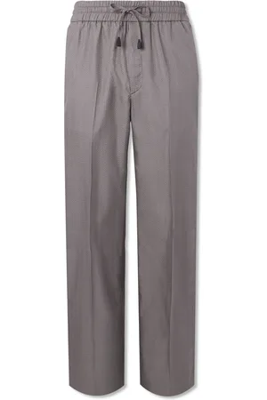 BRIONI Asolo Straight-Leg Herringbone Silk-Seersucker Suit Trousers