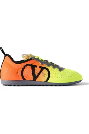 VALENTINO GARAVANI Chromathon Leather-Trimmed Logo-Appliquéd Mesh Sneakers
