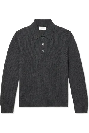 Mr P. Ribbed Cashmere Polo Shirt