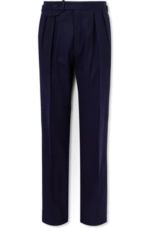 Ralph Lauren Gregory Straight-Leg Pleated Wool-Twill Trousers
