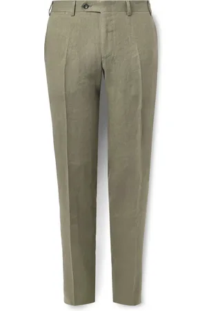 CANALI Slim-Fit Linen Suit Trousers