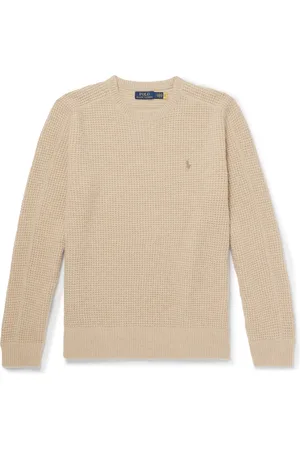 Ralph Lauren Logo-Embroidered Waffle-Knit Wool and Alpaca-Blend Sweater