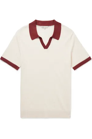 ONIA Johnny Two-Tone Linen Polo Shirt