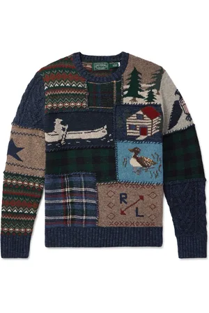 Ralph Lauren Polo Country Patchwork Jacquard-Knit Wool and Cashmere-Blend Sweater