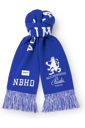 NEIGHBORHOOD Team Muffler Fringed Jacquard-Knit Scarf