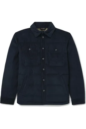 VALSTAR Matt Quilted Cotton-Corduroy Down Shirt Jacket