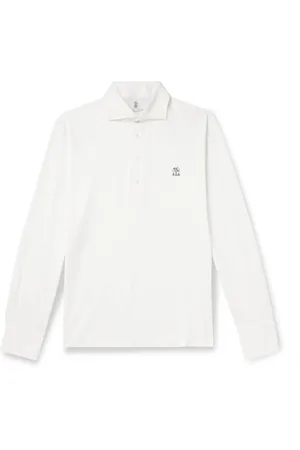 Brunello Cucinelli Logo-Embroidered Cotton-Jersey Polo Shirt