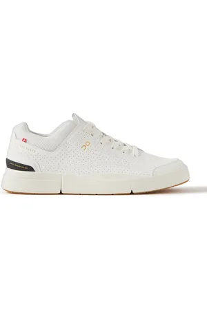 On Running Roger Federer The Roger Centre Court Perforated Vegan Leather and Mesh Tennis Sneakers