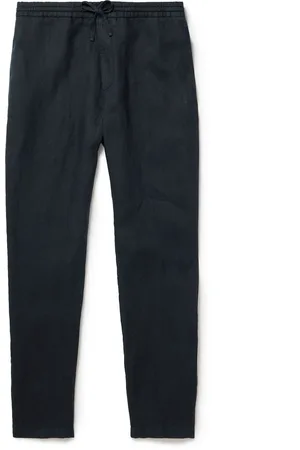 CANALI Tapered Linen Drawstring Trousers