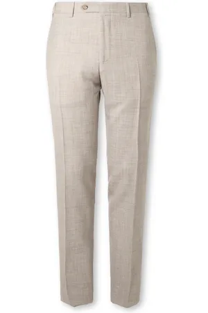 CANALI Wool, Silk and Linen-Blend Suit Trousers
