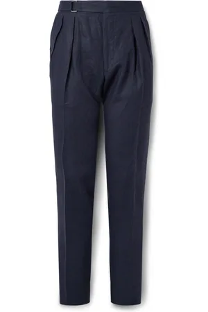 CANALI Slim-Fit Straight-Leg Pleated Garment-Dyed Linen Trousers