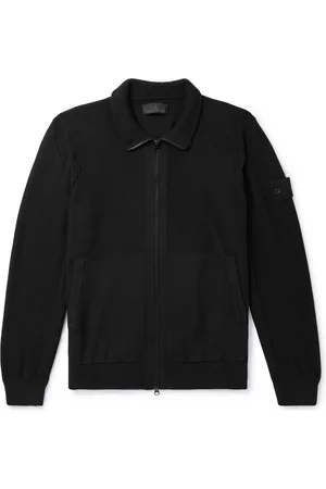 Stone Island Ghost Logo-Appliquéd Cotton and Cashmere-Blend Zip-Up Cardigan