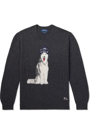 Ralph Lauren Logo-Embroidered Intarsia Cashmere Sweater