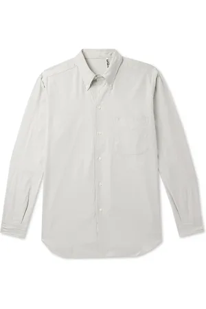 Kaptain Sunshine Button-Down Collar Striped Cotton Shirt