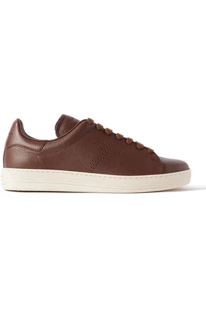 Tom Ford Warwick Perforated Full-Grain Leather Sneakers