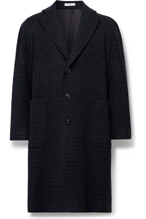 Boglioli Checked Virgin Wool and Cashmere-Blend Overcoat