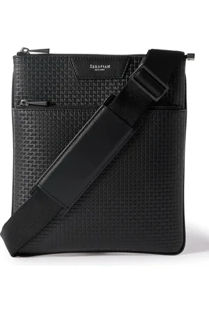 SERAPIAN Leather-Trimmed Stepan Coated-Canvas Messenger Bag
