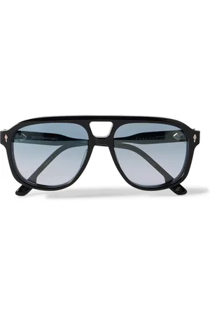 JACQUES MARIE MAGE Leonard Aviator-Style Acetate and Silver-Tone Sunglasses
