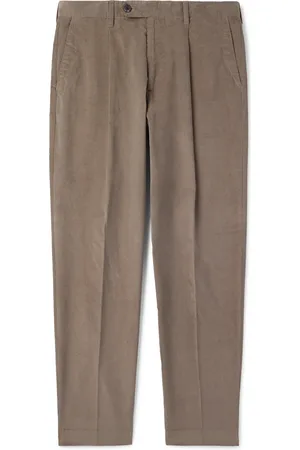 Paul Smith Tapered Pleated Cotton-Corduroy Trousers