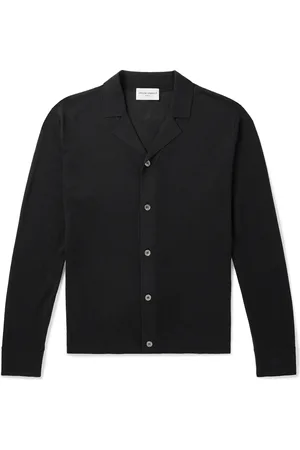 OFFICINE GENERALE Keaton Camp-Collar Lyocell, Cotton and Silk-Blend Cardigan