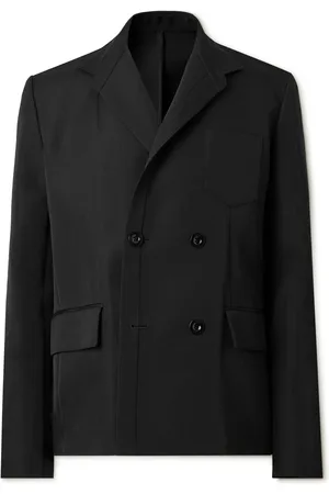 SACAI Double-Breasted Silk and Cotton-Blend Blazer