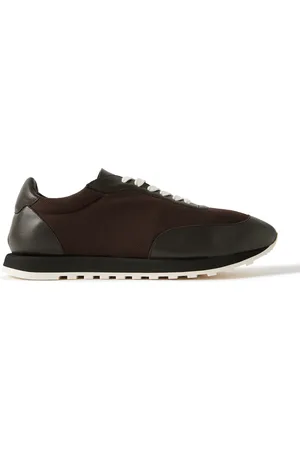 The Row Owen Leather-Trimmed Mesh Sneakers
