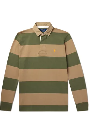 Ralph Lauren Logo-Embroidered Striped Cotton-Jersey Rugby Shirt