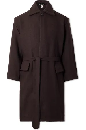 MONITALY Jute Belted Alpaca-Blend Coat