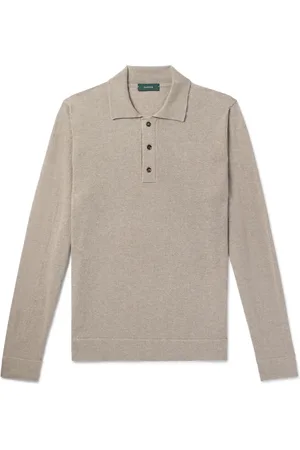 Incotex Zanone Wool and Cashmere-Blend Polo Shirt