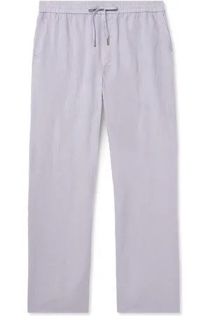 Mr P. Edward Straight-Leg Garment-Dyed Linen Drawstring Trousers