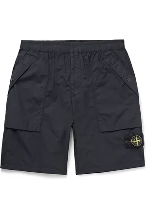 Stone Island Straight-Leg Garment-Dyed Stretch-Cotton Tela Cargo Shorts