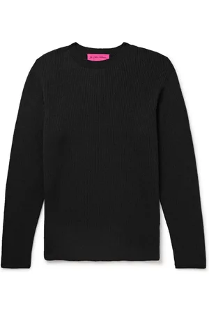 THE ELDER STATESMAN Slim-Fit Ribbed Cashmere and Silk-Blend Sweater