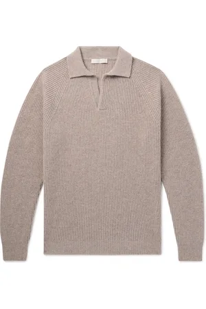 Saman Amel Slim-Fit Ribbed Cashmere Polo Shirt