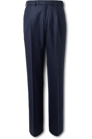 Saman Amel Amo Wide-Leg Pleated Cotton-Blend Trousers