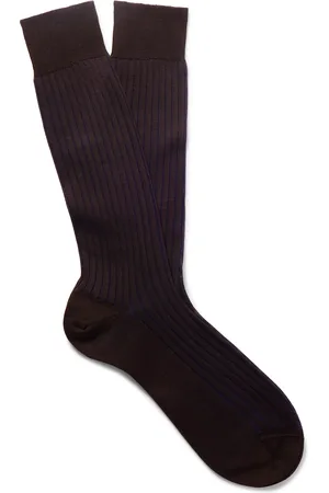 Mr P. Ribbed Mercerised Cotton Socks