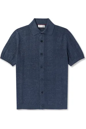 Brunello Cucinelli Striped Linen and Cotton-Blend Shirt