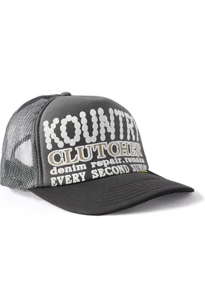 KAPITAL Kountry Pearl Clutcher Printed Canvas and Mesh Trucker Cap