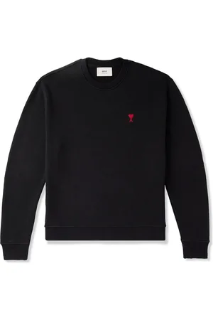 Ami Ami de Coeur Logo-Embroidered Cotton-Blend Jersey Sweatshirt