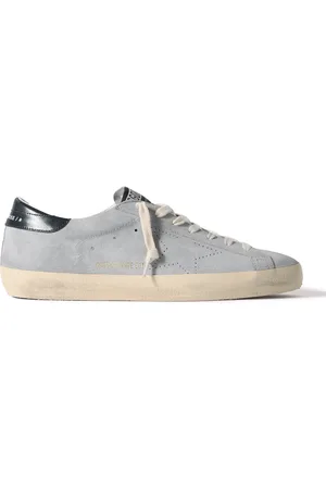 Golden Goose Super-Star Distressed Patent Leather-Trimmed Suede Sneakers