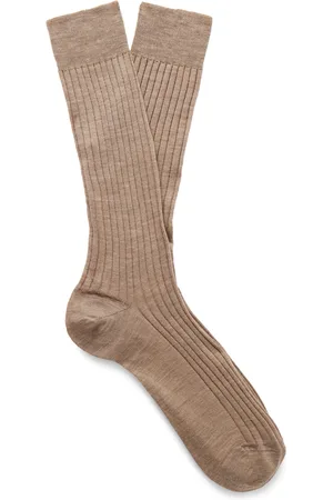 Mr P. Ribbed Merino Wool-Blend Socks