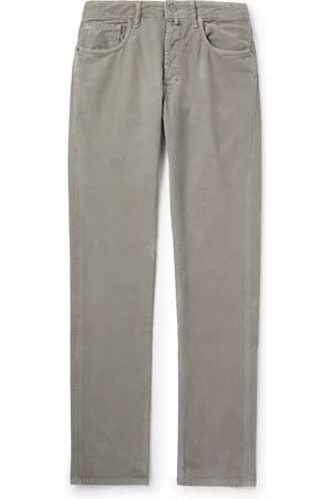 Incotex Blue Division Straight-Leg Logo-Appliquéd Cotton-Blend Corduroy Trousers