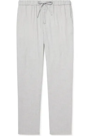 Frescobol Carioca Oscar Straight-Leg Linen and Cotton-Blend Drawstring Trousers