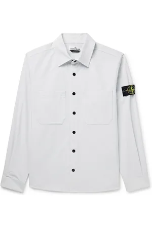 Stone Island Logo-Appliquéd Cotton Micro Corduroy Shirt