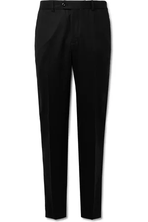 Rubinacci Modluca Straight-Leg Pleated Wool-Flannel Trousers