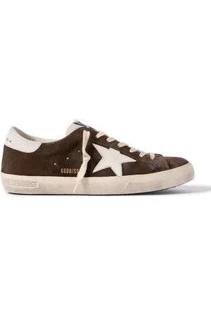Golden Goose Super-Star Distressed Leather-Trimmed Suede Sneakers