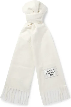 Acne Studios Viper Logo-Appliquèd Fringed Alpaca-Blend Scarf