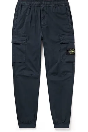 Stone Island Tapered Garment-Dyed Cotton-Blend Twill Cargo Trousers